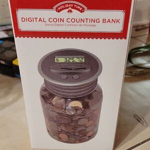 Digital Coin Counting Bank Open Box NWOT